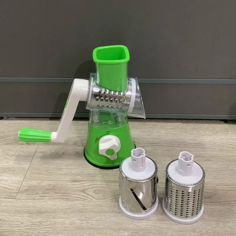 Mandoline de cuisine pour légumes, pieds antidérapants, vert ou bleu