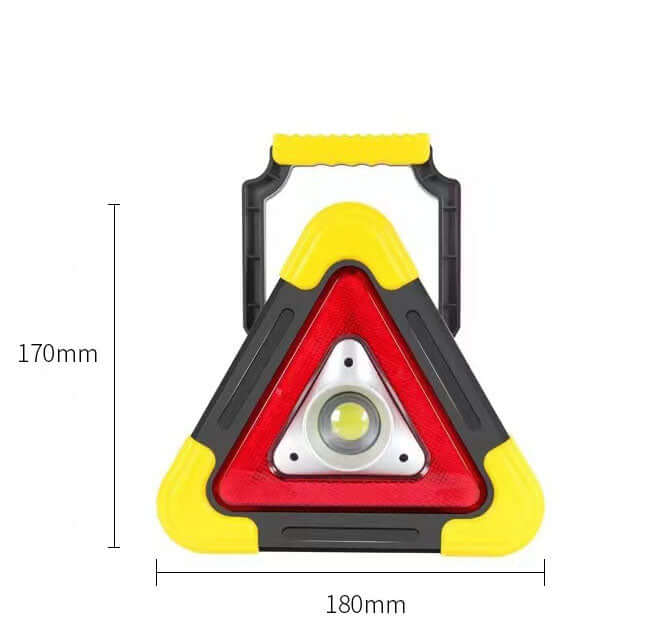 Lampe d'urgence solaire LED avec triangle rouge et sortie USB