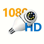Caméra ampoule WiFi 1080p, rotation 360°, vision de nuit