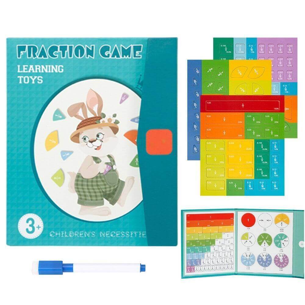 Disque de fractions magnétique, outil pédagogique de calcul