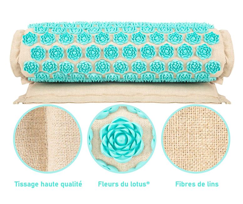 Tapis d'acupression motif fleurs, 5500 points, trois coloris