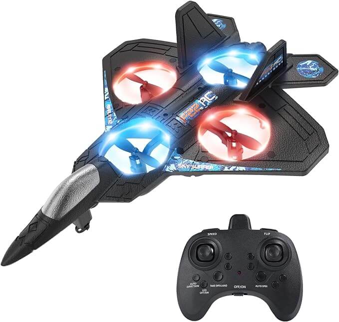 Avion télécommandé lumineux pour enfant dès 6 ans, mousse EPP