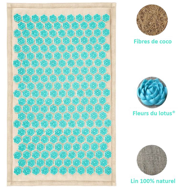 Tapis d'acupression motif fleurs, 5500 points, trois coloris