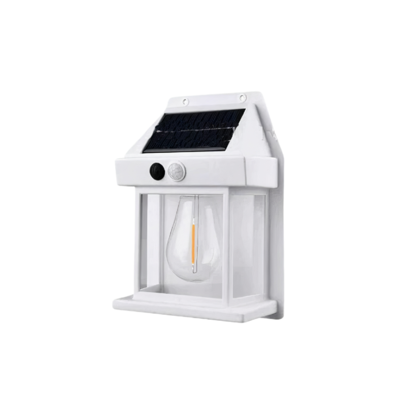 Applique murale solaire extérieure à détecteur de mouvement, IP65, blanc