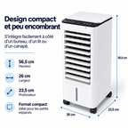 Rafraîchisseur d'air évaporatif à réservoir de 5 litres, 60 W