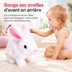 Lapin en peluche interactif pour enfant, saute et bouge les oreilles