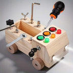 Tableau d'activités en bois pour enfant, LED, vis et écrous