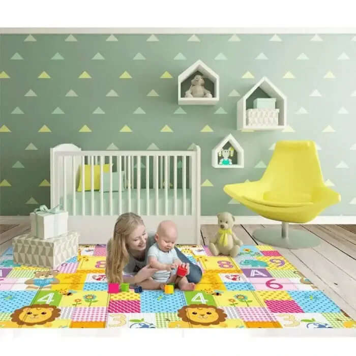 Tapis de jeu bébé XXL en mousse EVA, 180 x 100 cm, pliable