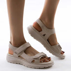 Sandales de randonnée femme à brides réglables, antidérapantes, beige
