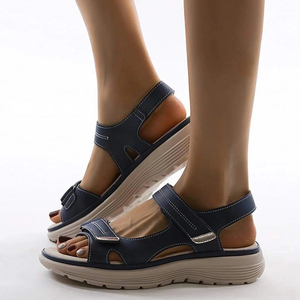 Sandales de randonnée femme à brides réglables, antidérapantes, bleu