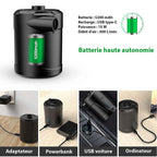 Gonfleur électrique sans fil rechargeable USB, trois embouts