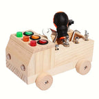Tableau d'activités en bois pour enfant, LED, vis et écrous