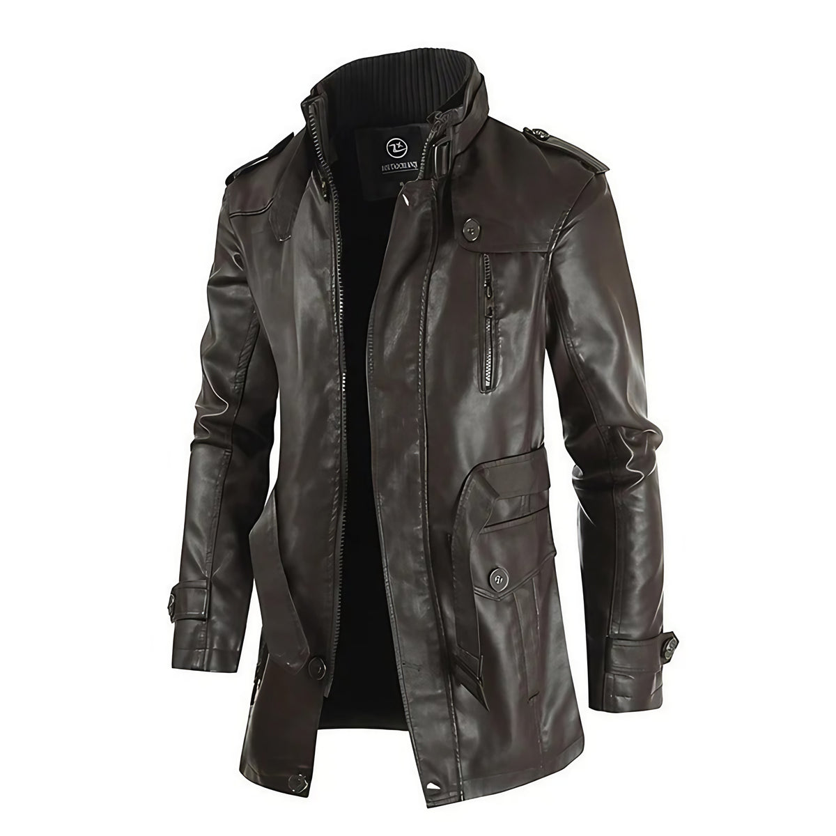 Veste longue homme, trois coloris, du M au 4XL, marron foncé