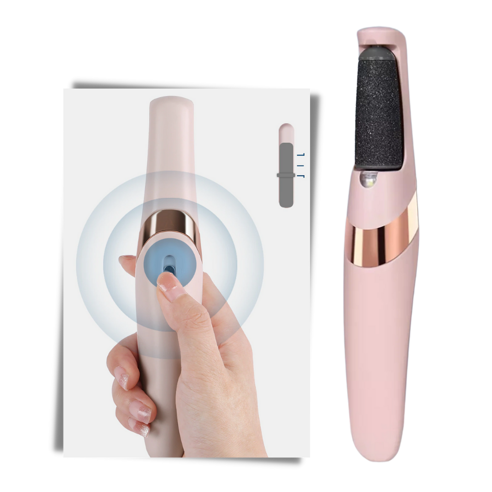 Râpe électrique pour les pieds rechargeable, deux vitesses