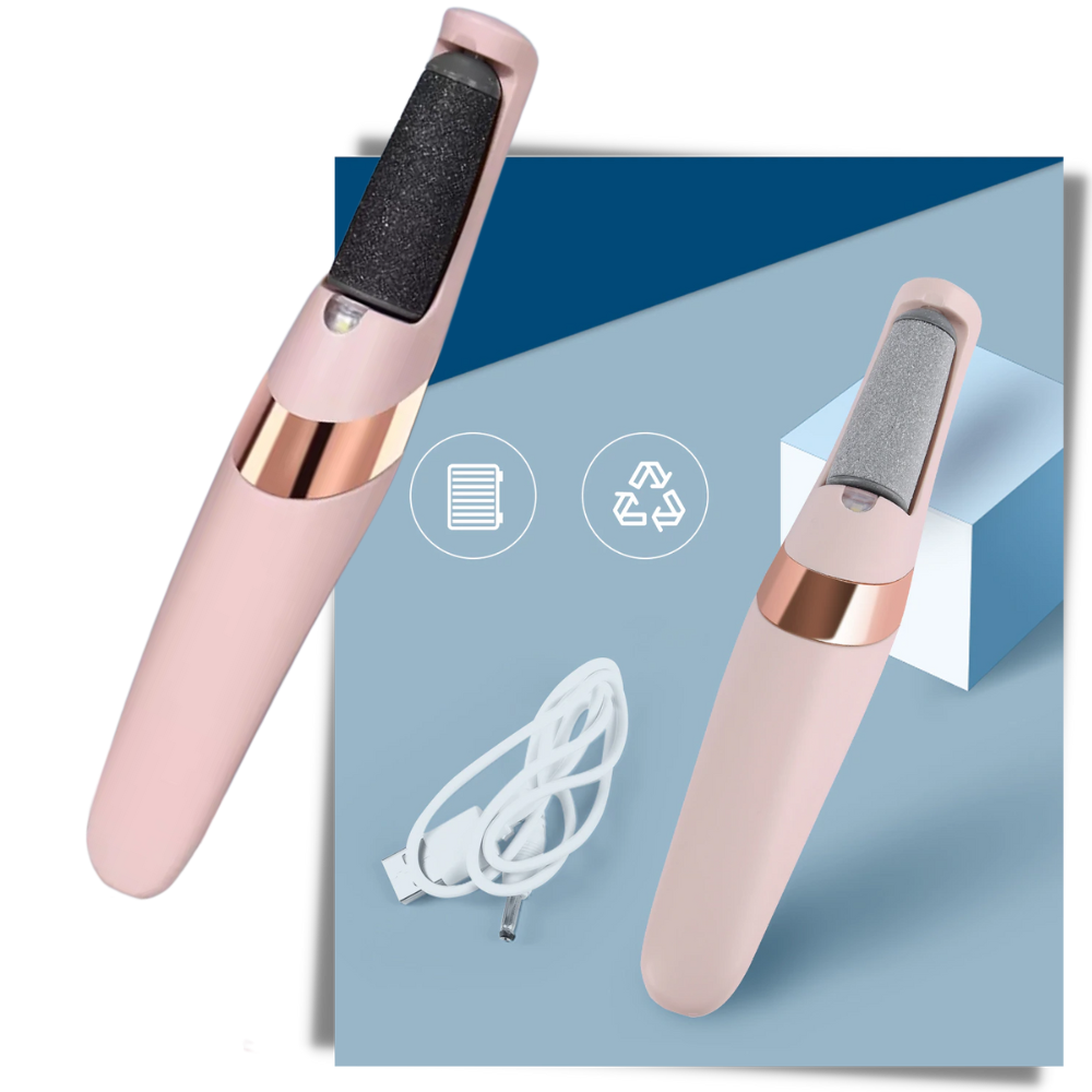 Râpe électrique pour les pieds rechargeable, deux vitesses