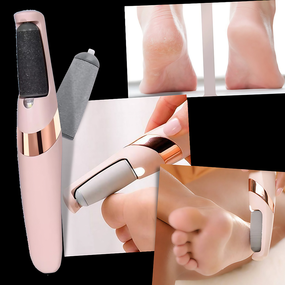Râpe électrique pour les pieds rechargeable, deux vitesses