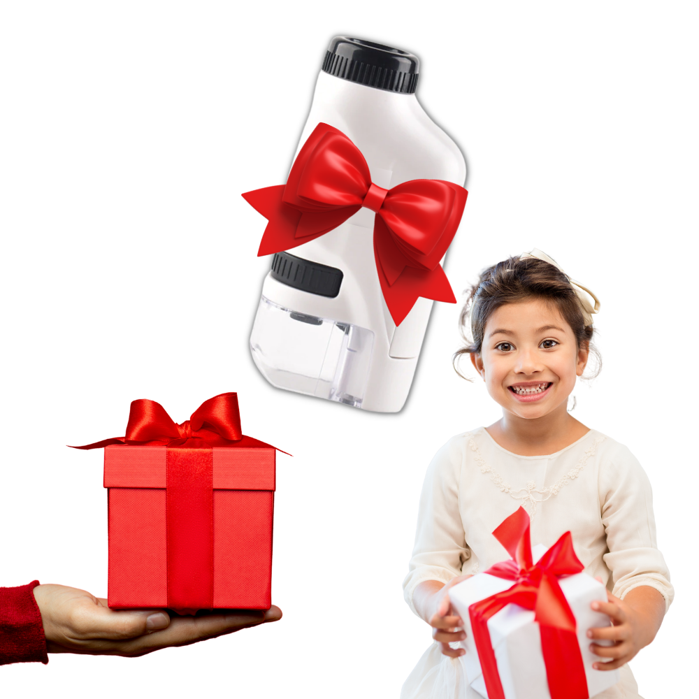 Microscope de poche pour enfant à LED, grossissement 60x à 120x
