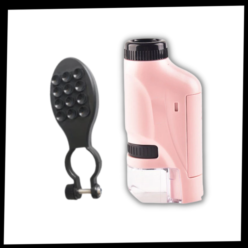 Microscope de poche pour enfant à LED, grossissement 60x à 120x