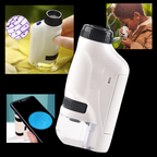 Microscope de poche pour enfant à LED, grossissement 60x à 120x