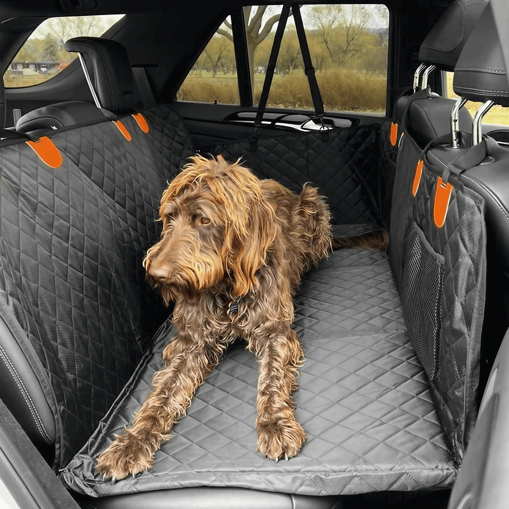Housse de banquette arrière imperméable pour chien, noire