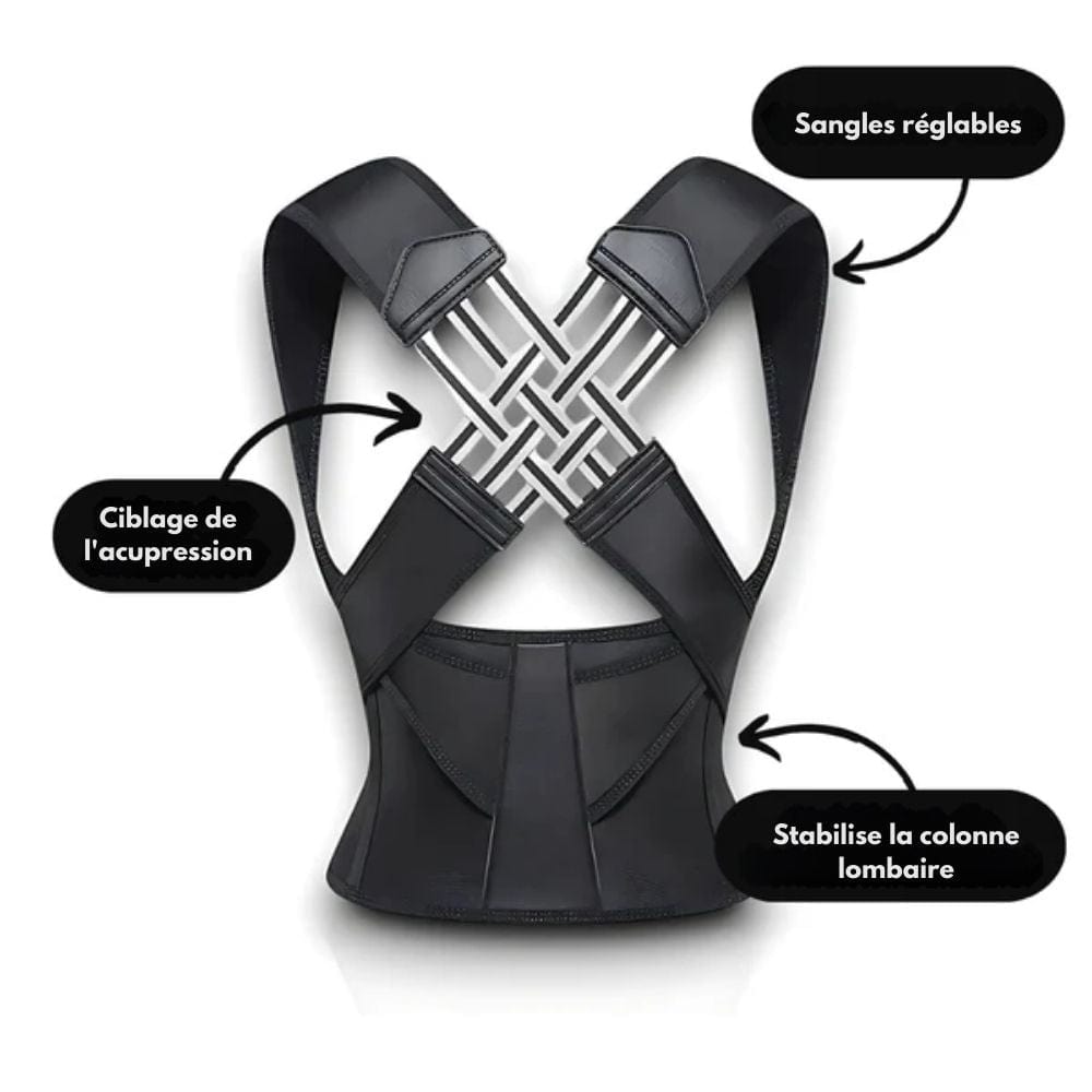 Correcteur de posture adulte à sangles réglables, du XS au L