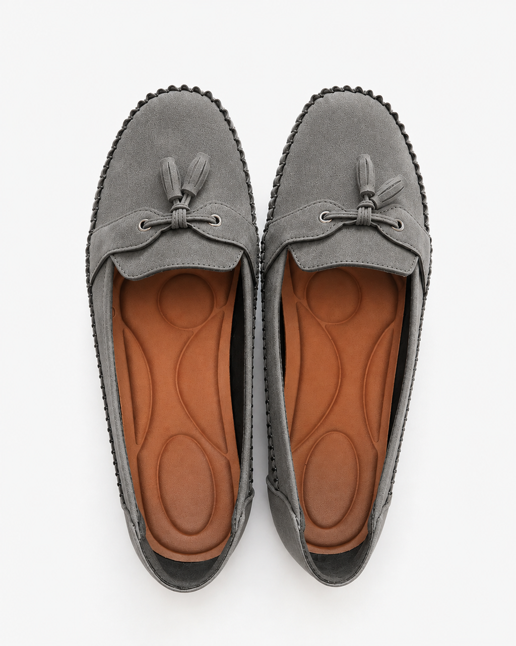 Mocassins orthopédiques femme à boucle vintage, semelle rembourrée, gris