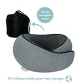 Oreiller de voyage en mousse à mémoire de forme, avec housse, gris