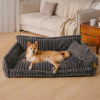 Lit orthopédique pour chien, housse lavable, quatre tailles, gris foncé