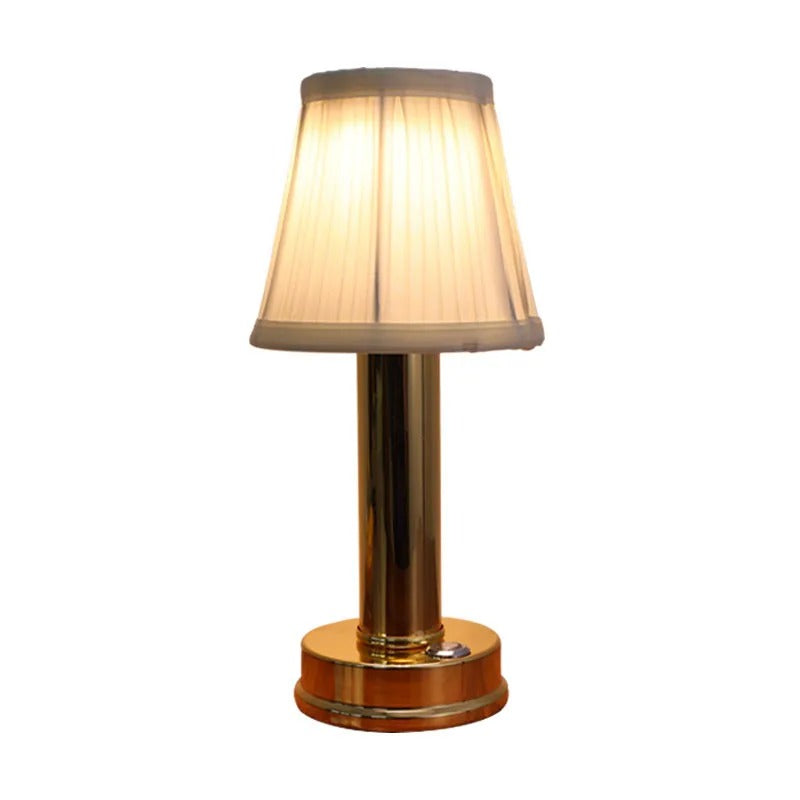 Lampe de table sans fil rechargeable, abat-jour en tissu, 3000 mAh