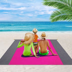 Couverture de plage anti-sable pour 5 à 8 adultes, rose