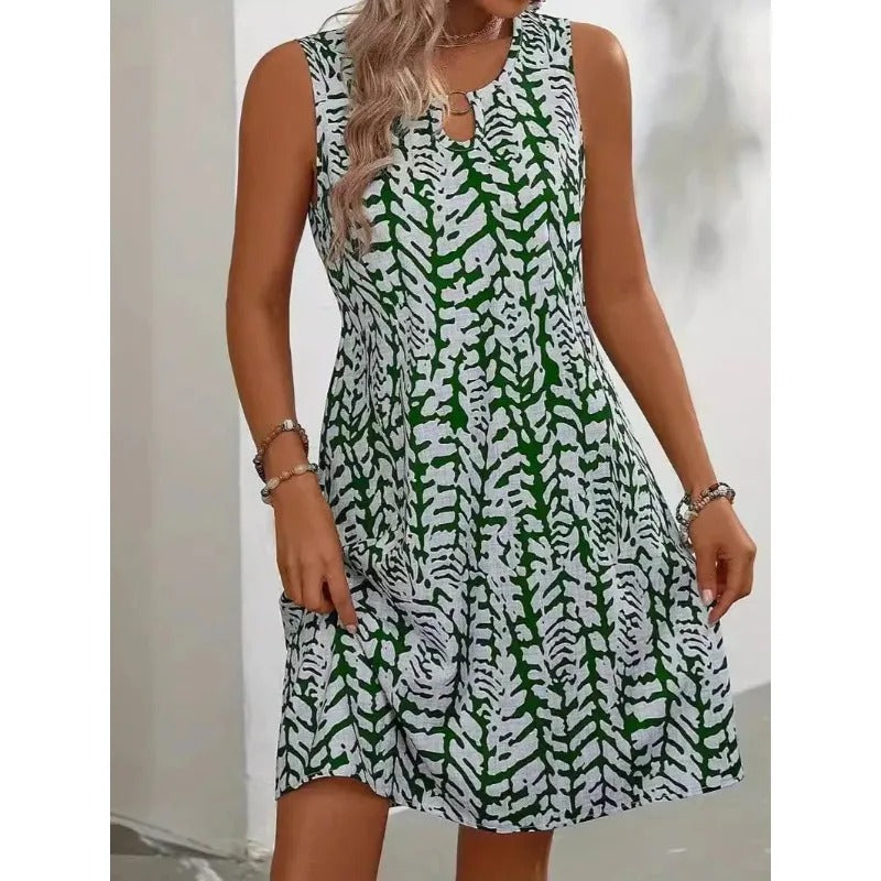 Robe courte d'été femme, cinq coloris, du XS au 4XL, vert