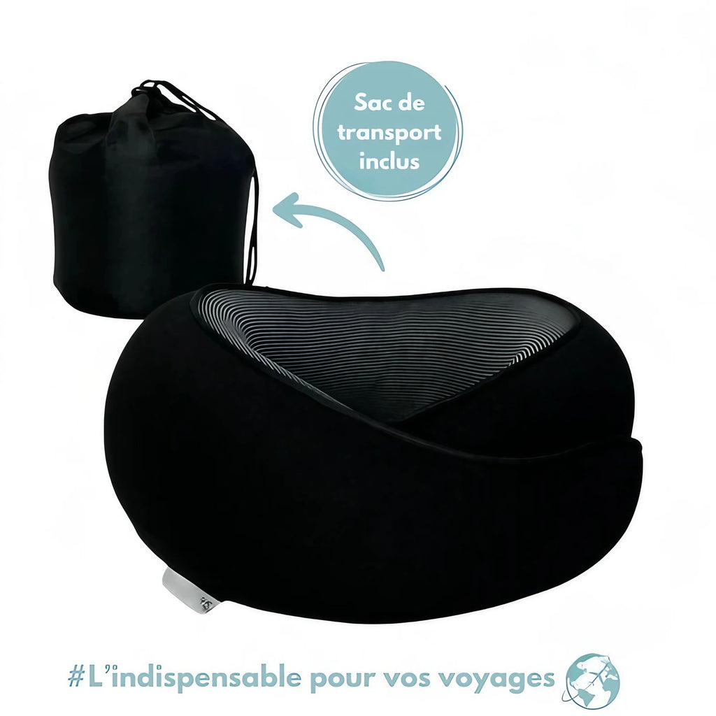 Oreiller de voyage en mousse à mémoire de forme, avec housse