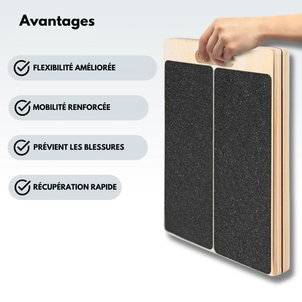 Planche d'étirement inclinable, cinq niveaux, surface antidérapante