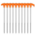 Piquets de tente à visser en acier au carbone, coloris orange