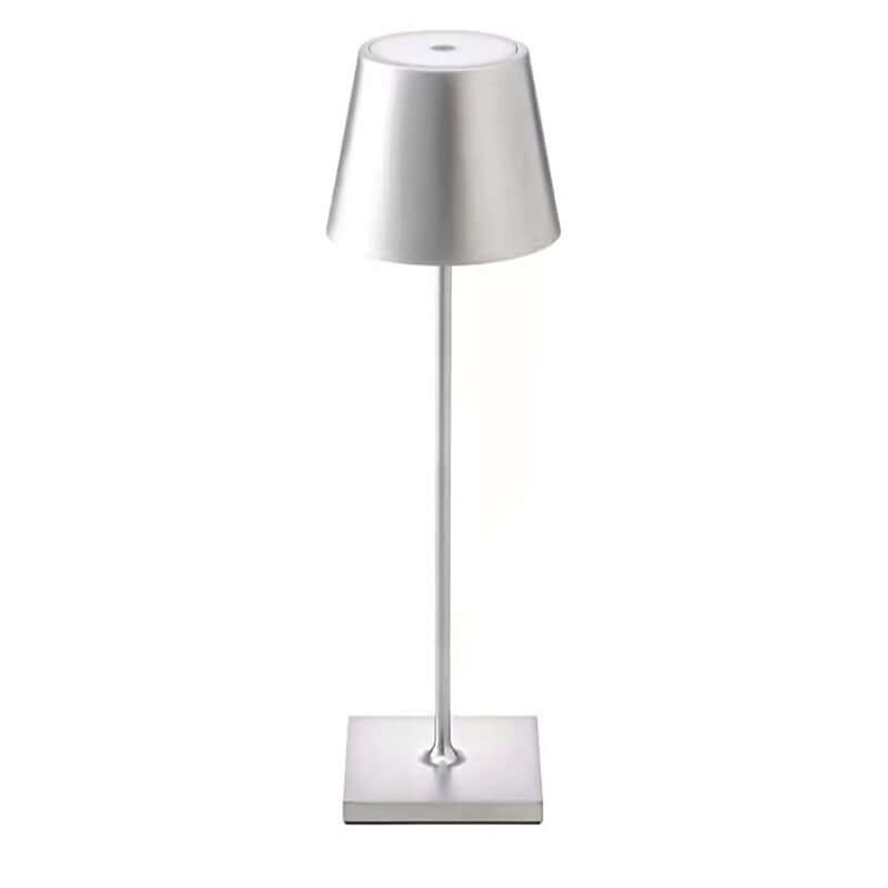 Lampe de table sans fil en aluminium, 28 heures d'autonomie, argenté