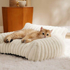 Lit orthopédique pour chien en mousse, housse lavable, trois tailles, blanc