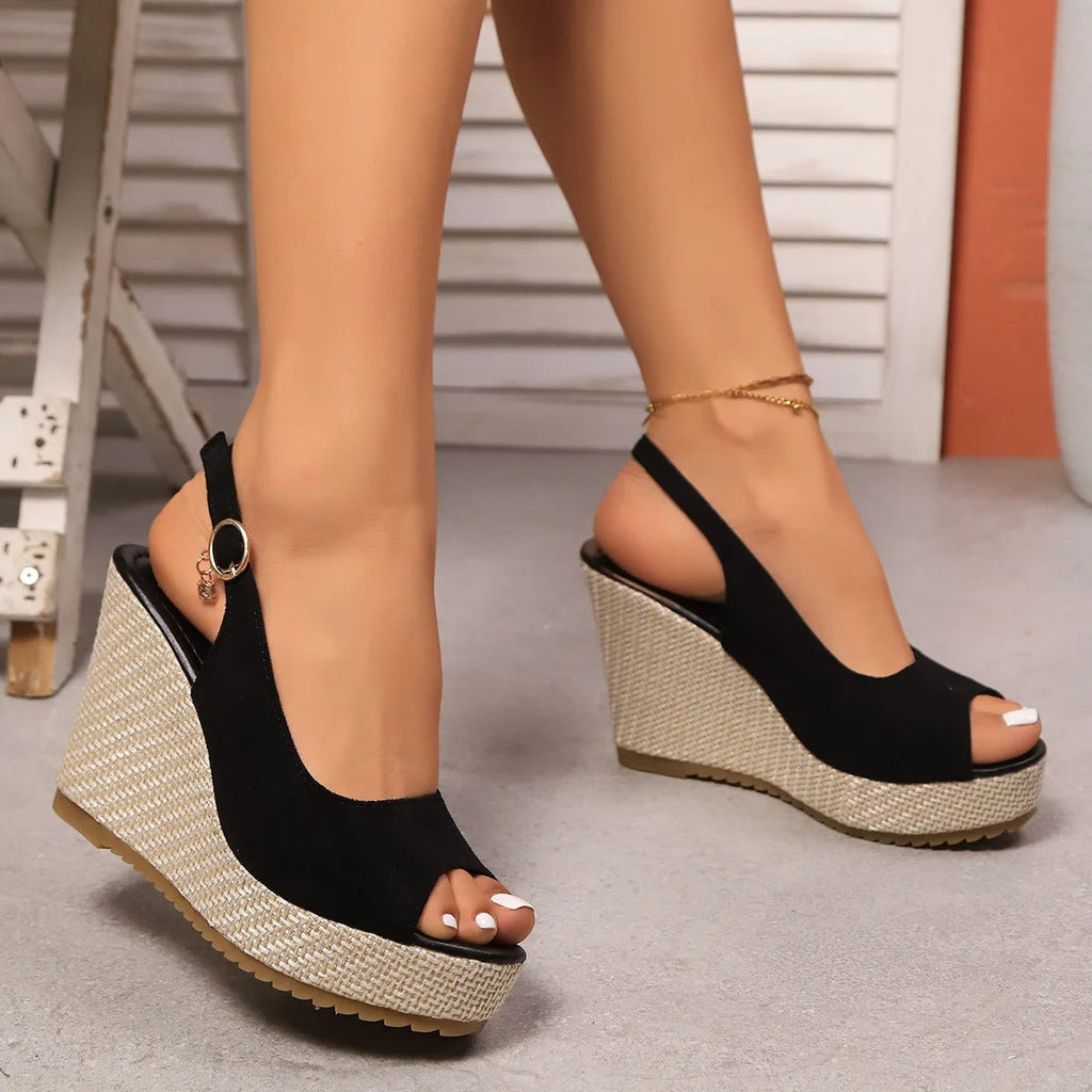 Sandales à talon noires femme, pour la soirée et le bureau