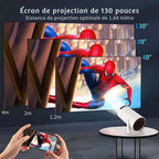 Mini vidéoprojecteur portable WiFi 6 et Bluetooth, image 130 pouces