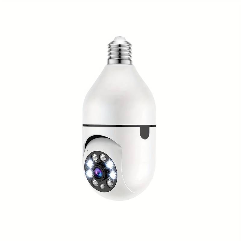 Caméra ampoule WiFi 1080p, rotation 360°, vision de nuit