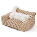 Lit orthopédique pour chien en mousse, housse lavable, trois tailles, marron clair