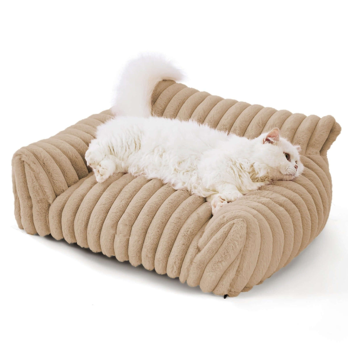 Lit orthopédique pour chien en mousse, housse lavable, trois tailles, marron clair