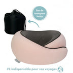 Oreiller de voyage en mousse à mémoire de forme, avec housse, rose