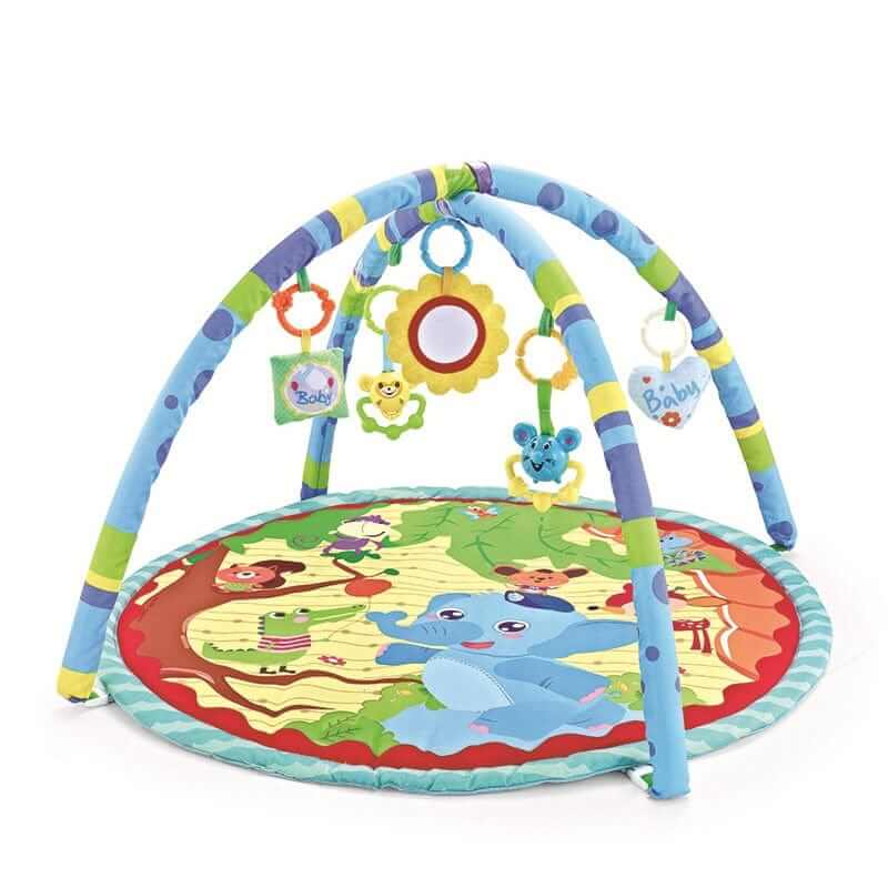 Tapis d'éveil bébé avec jouets suspendus et balles, cinq motifs