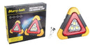 Lampe d'urgence solaire LED avec triangle rouge et sortie USB