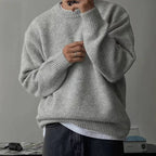 Pull homme en tricot fin, noir ou gris, du S au 3XL