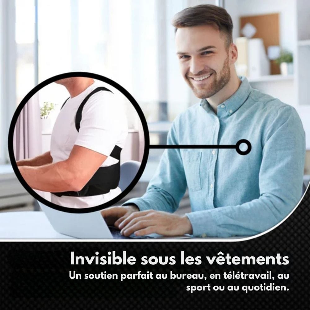 Correcteur de posture adulte à sangles réglables, du XS au L