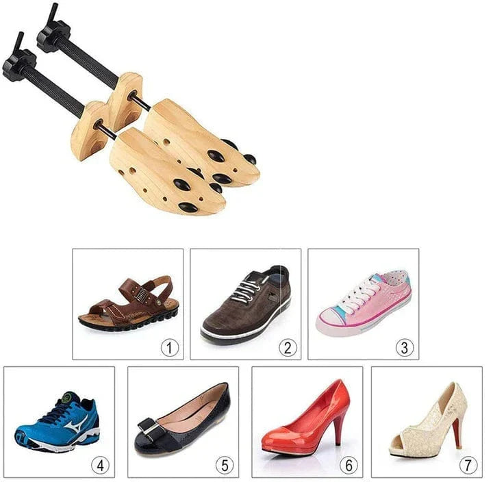 Élargisseur de chaussures en bois massif, longueur et largeur