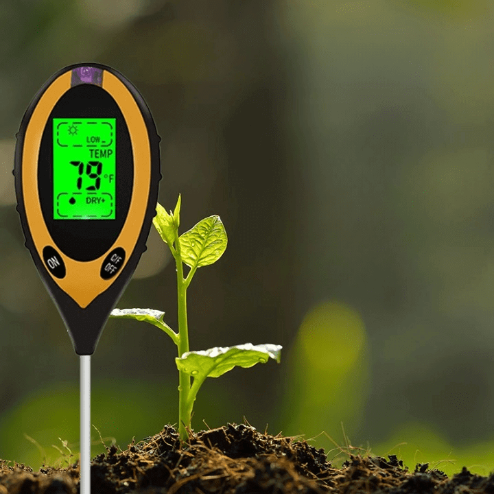 Testeur de sol 4 en 1 : pH, humidité, température et lumière