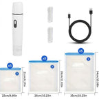 Machine sous vide compacte avec sacs réutilisables et clips