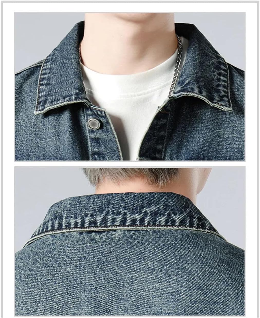 Veste en jean homme, coutures renforcées, trois coloris